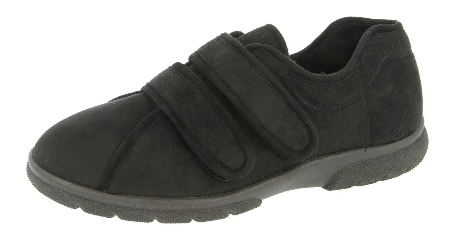 Mens Wide Fit Easy Access Slippers - Joseph<DB Wider Fit Shoes Fashion