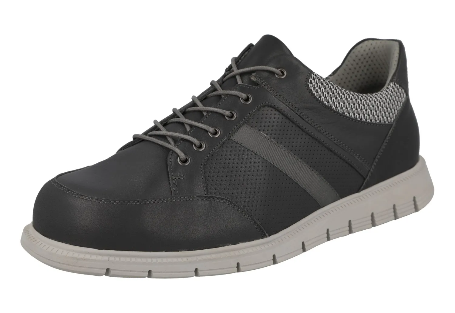 Mens Wide Fit Lace Up Trainer Style Casual Shoes - Caspian<DB Wider Fit Shoes New
