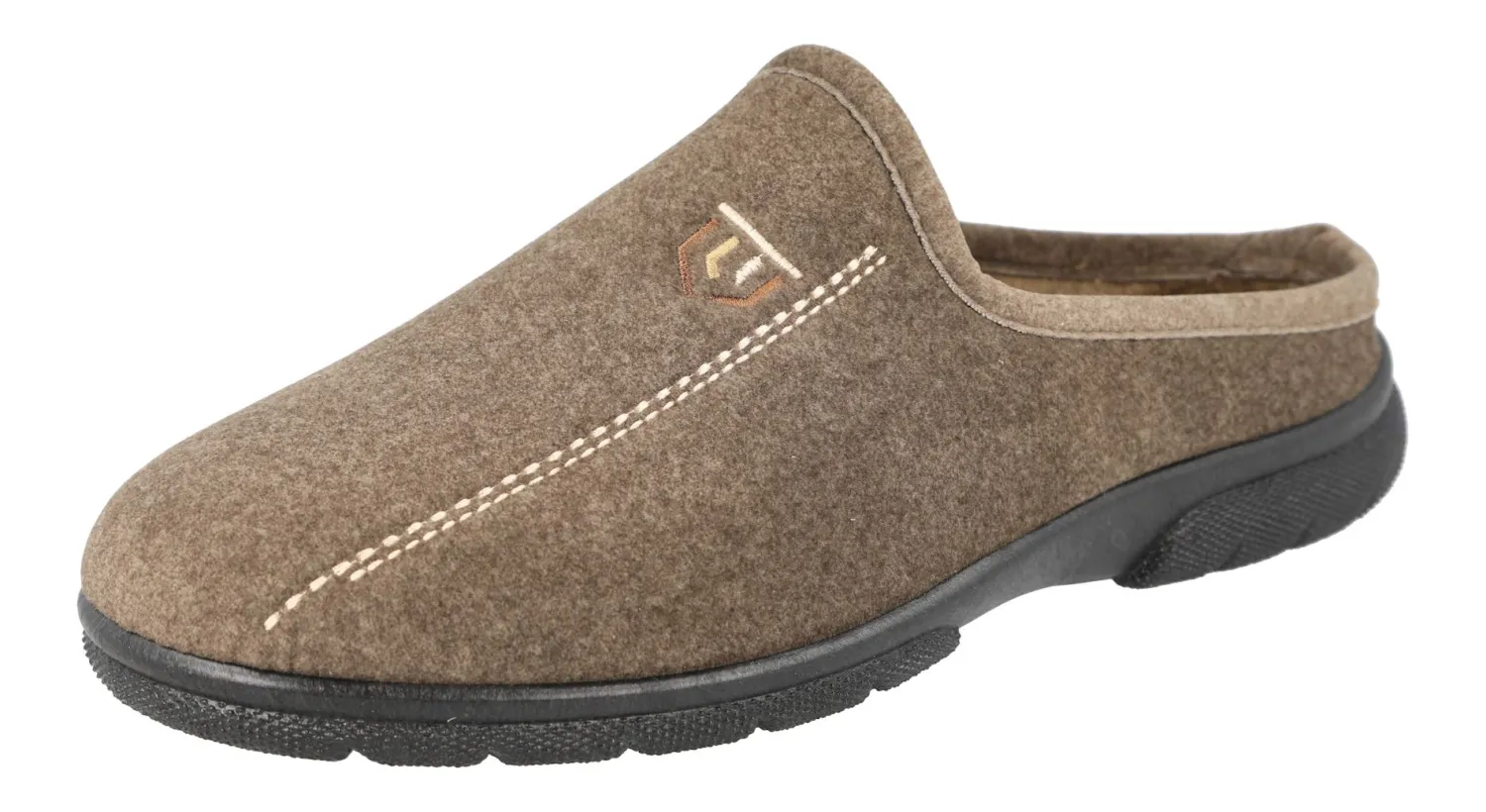 Mens Wide Fit Slide Mule Slippers - Fred<DB Wider Fit Shoes Online