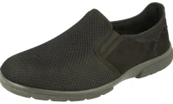 Mens Wide Fit Slip On Stretch Fabric House Shoe - Cairo<DB Wider Fit Shoes Fashion