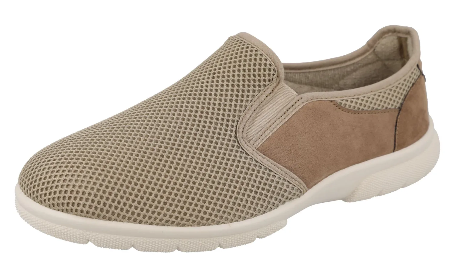 Mens Wide Fit Slip On Stretch Fabric House Shoe - Cairo<DB Wider Fit Shoes Fashion