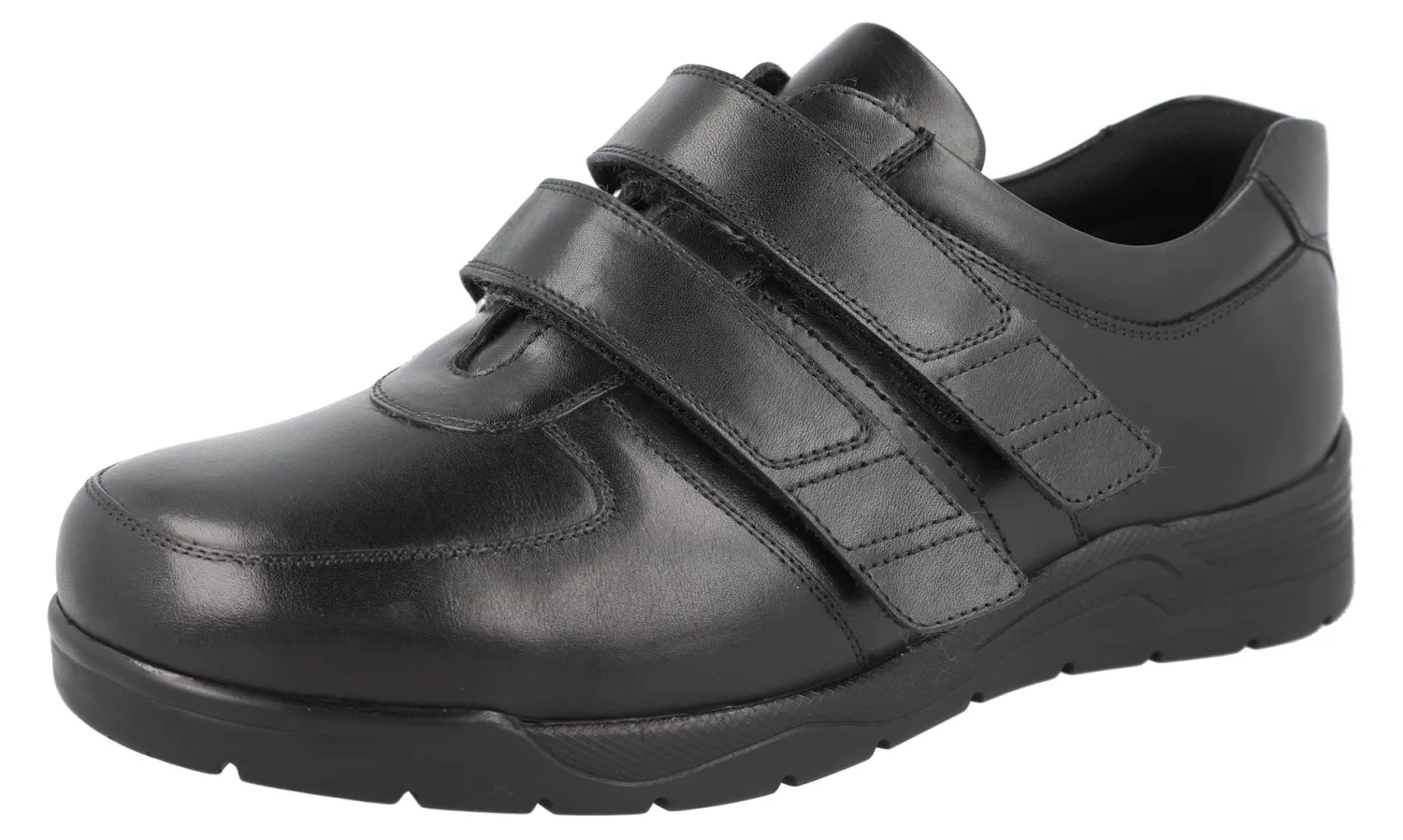 Mens Wide Fit Strap Fastening Trainer Style Shoes - Kevin<DB Wider Fit Shoes New