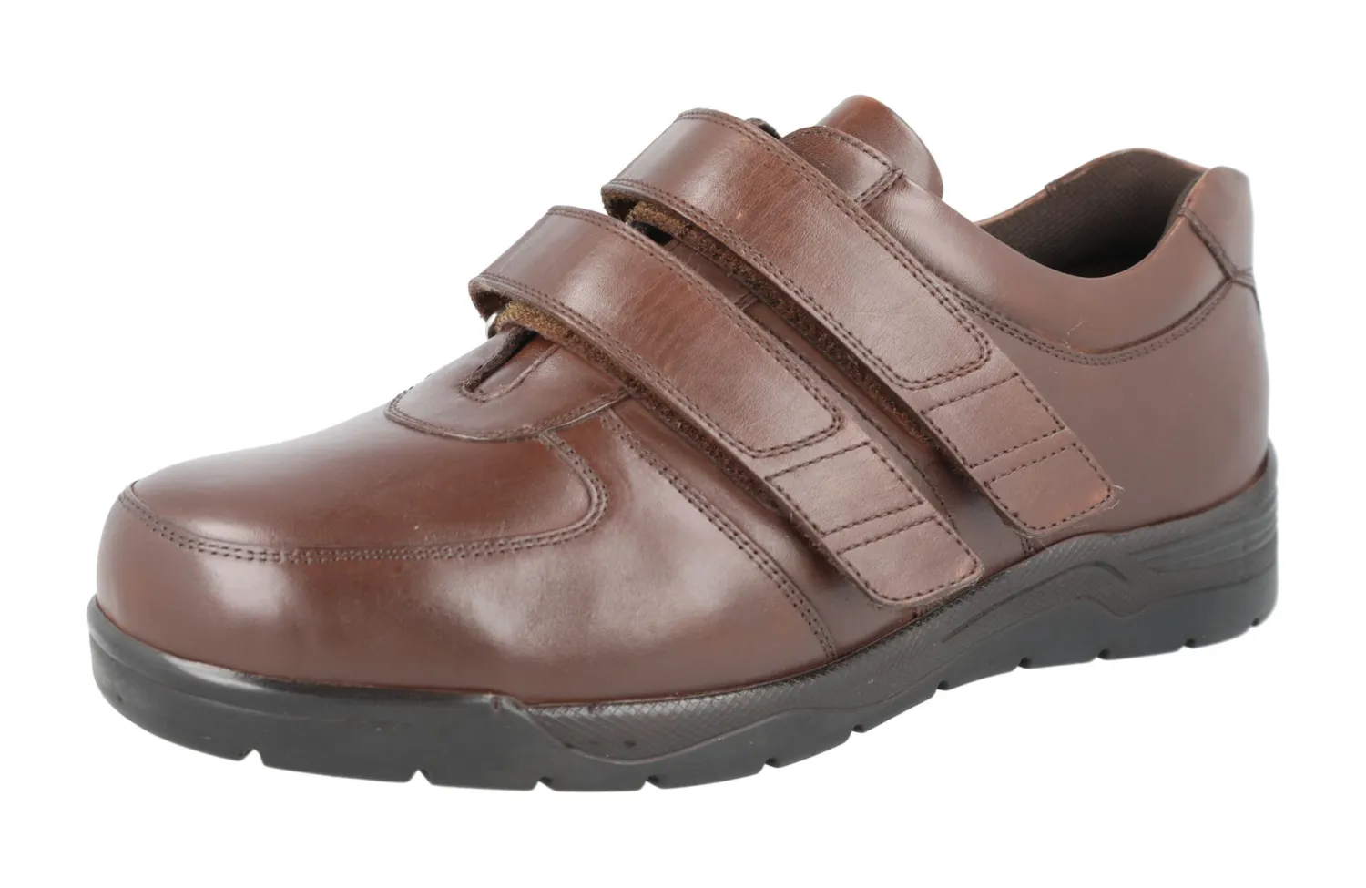 Mens Wide Fit Strap Fastening Trainer Style Shoes - Kevin<DB Wider Fit Shoes New