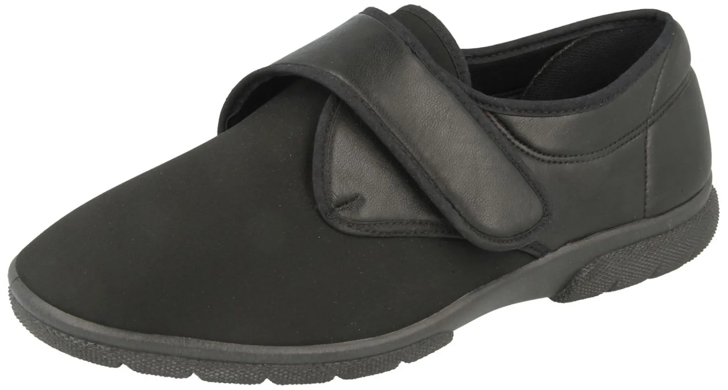 Mens Wide Fit Stretch Fabric House Shoe - Carlton<DB Wider Fit Shoes Outlet