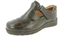 Mens Wide Fit T-Bar Closed Toe Sandals - Barney<DB Wider Fit Shoes Sale