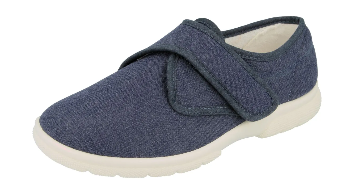 Mens Wide Fit Touch Strap Canvas Shoes - Cannock<DB Wider Fit Shoes Discount