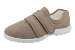 Mens Wide Fit Touch Strap Easy Access Canvas Shoes - Harris<DB Wider Fit Shoes Outlet