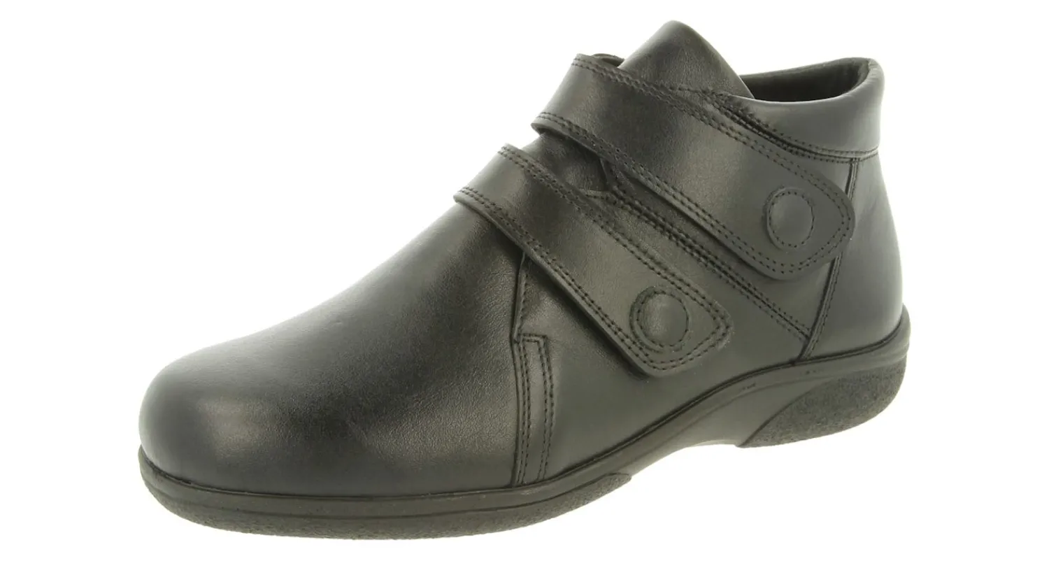 Womens Wide Fit Ankle Easy Access Boots - Woodpecker<DB Wider Fit Shoes Clearance