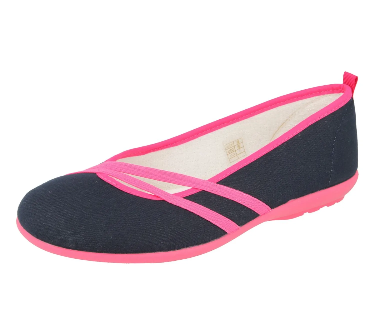 Womens Wide Fit Canvas Ballet Pumps - Sunflower<DB Wider Fit Shoes Online