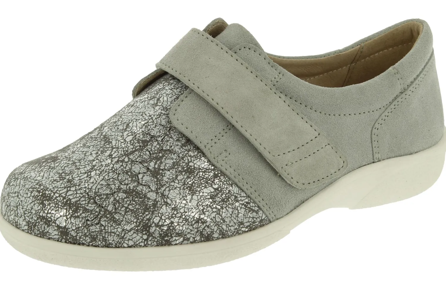 Womens Wide Fit Easy Access Stretch Flat Shoes - Firecrest<DB Wider Fit Shoes Clearance