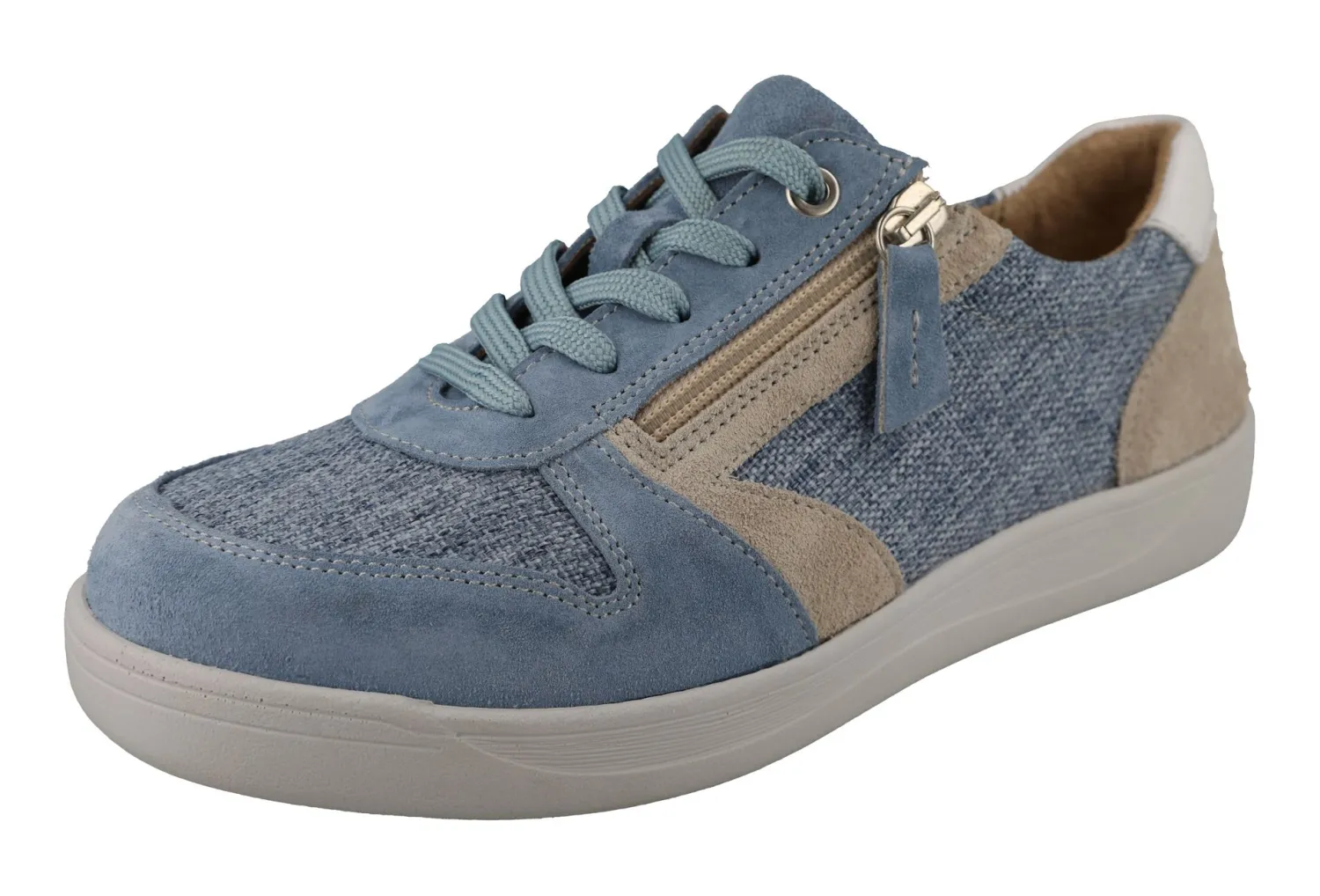 Womens Wide Fit Easy Access Lace Up Flat Casual Shoes - Cedar<DB Wider Fit Shoes New