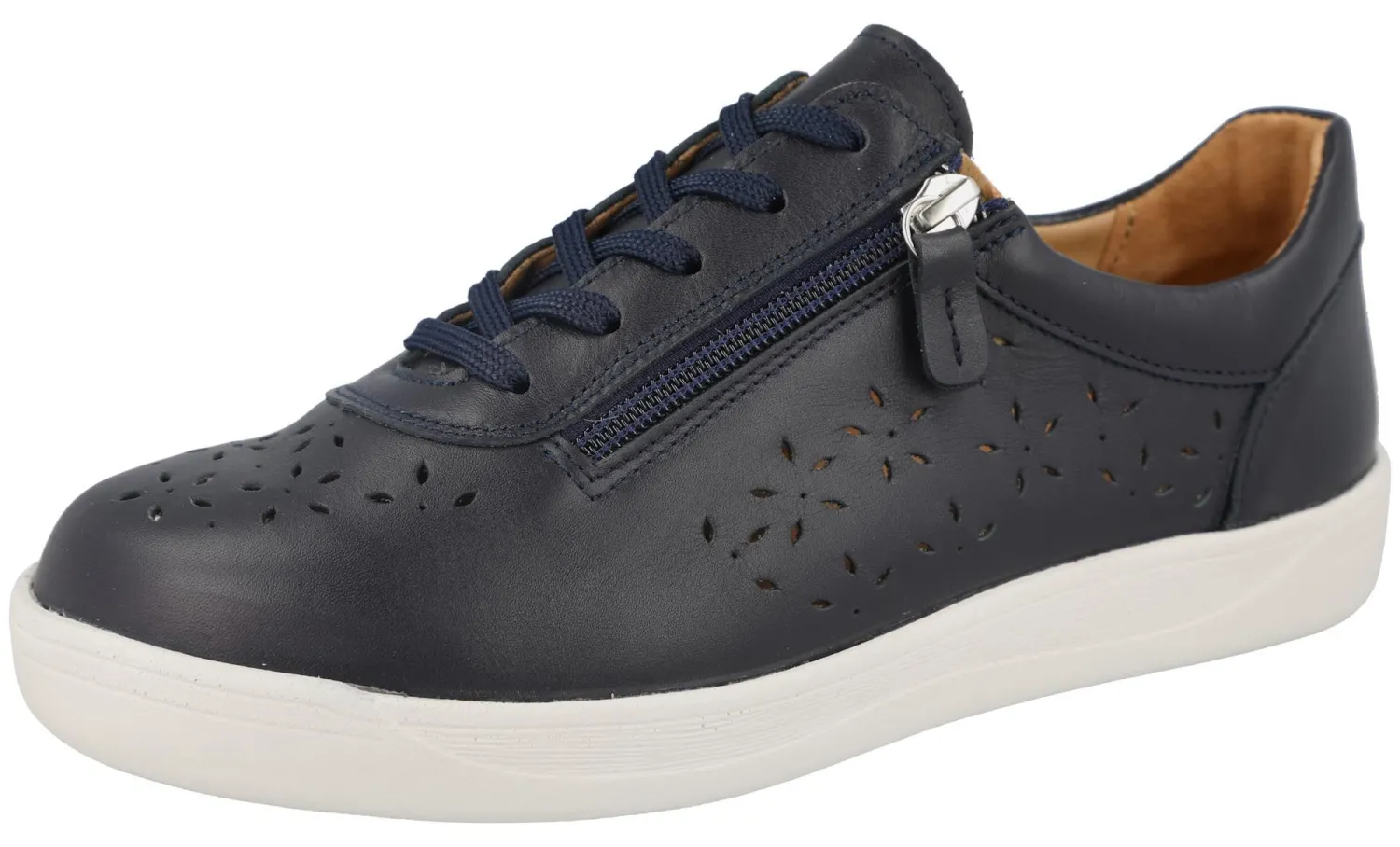 Womens Wide Fit Easy Entry Flat Shoe - Kaunas<DB Wider Fit Shoes Fashion
