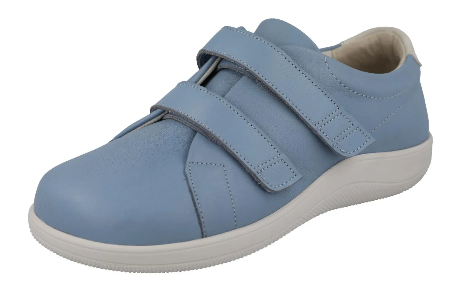 Womens Wide Fit Easy Entry Strap Fastening Flat Shoes - Scott<DB Wider Fit Shoes Online