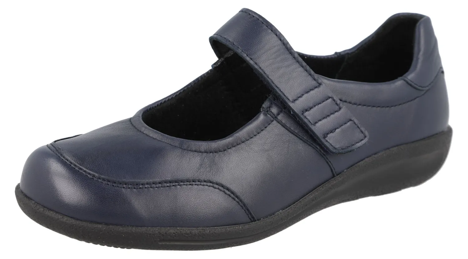 Womens Wide Fit Easy On Mary Jane Flat Shoes - Redpoll<DB Wider Fit Shoes Discount