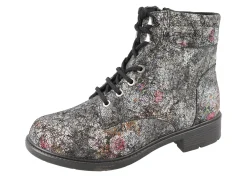 Womens Wide Fit Floral Print Lace Ankle Boots - Kestrel<DB Wider Fit Shoes Outlet
