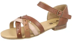 Womens Wide Fit Full Back Flat Sandal - Okra<DB Wider Fit Shoes Discount