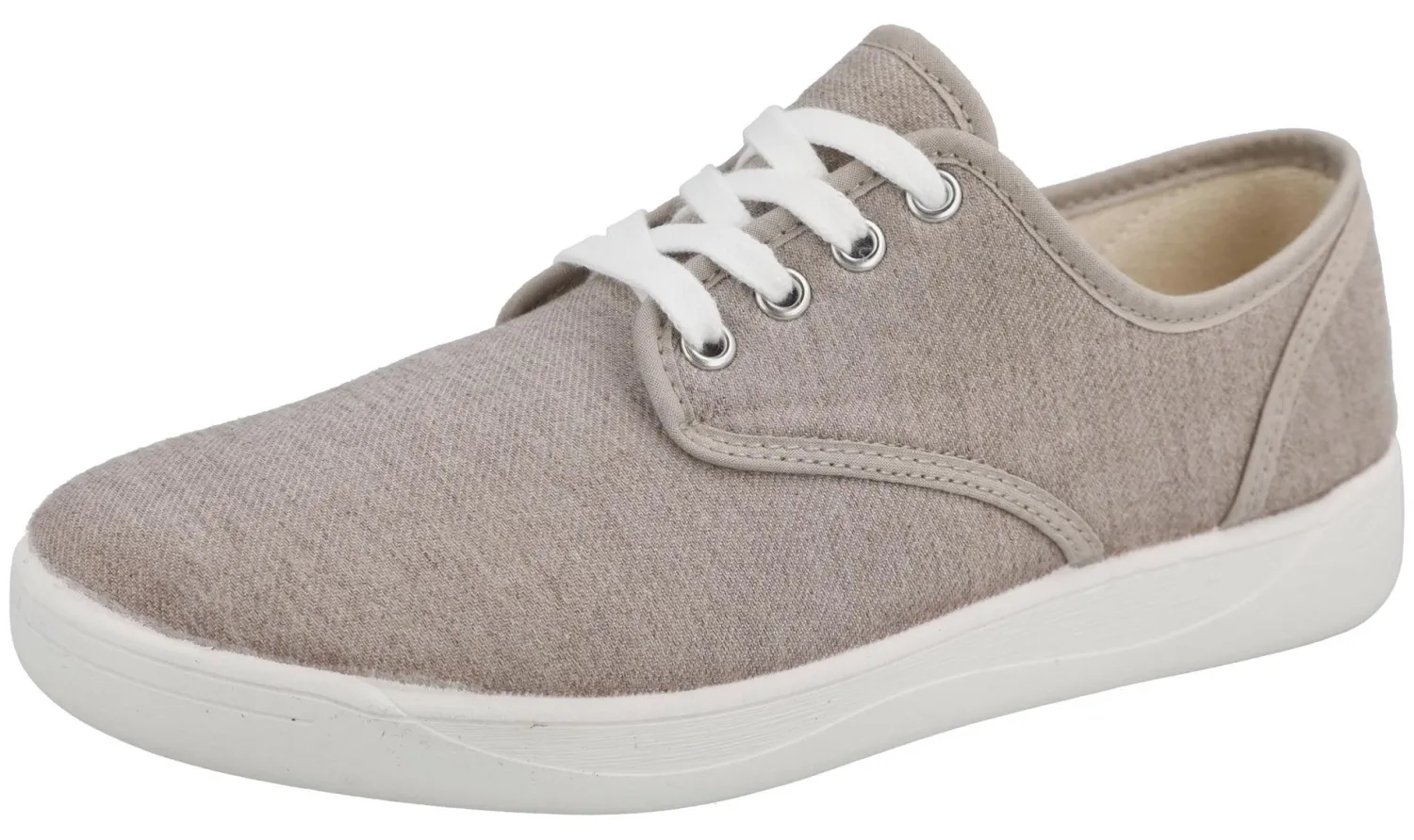 Womens Wide Fit Lace Canvas Flat Shoe - Lavinia<DB Wider Fit Shoes Outlet