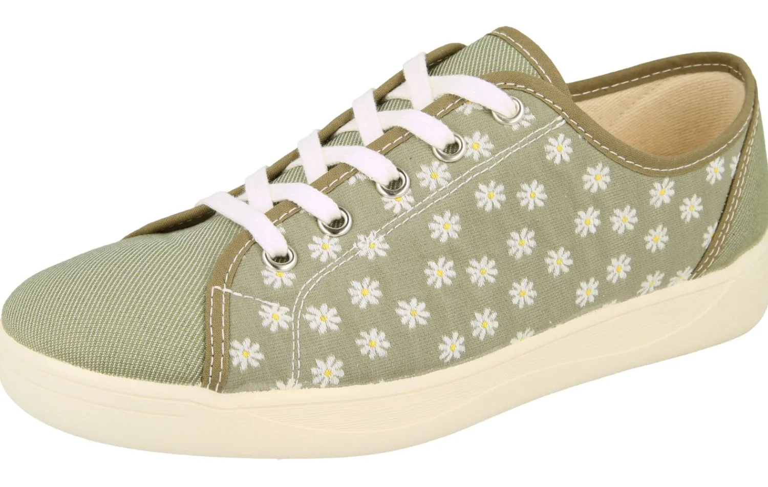 Womens Wide Fit Lace Up Canvas Pumps - Hudson<DB Wider Fit Shoes Discount