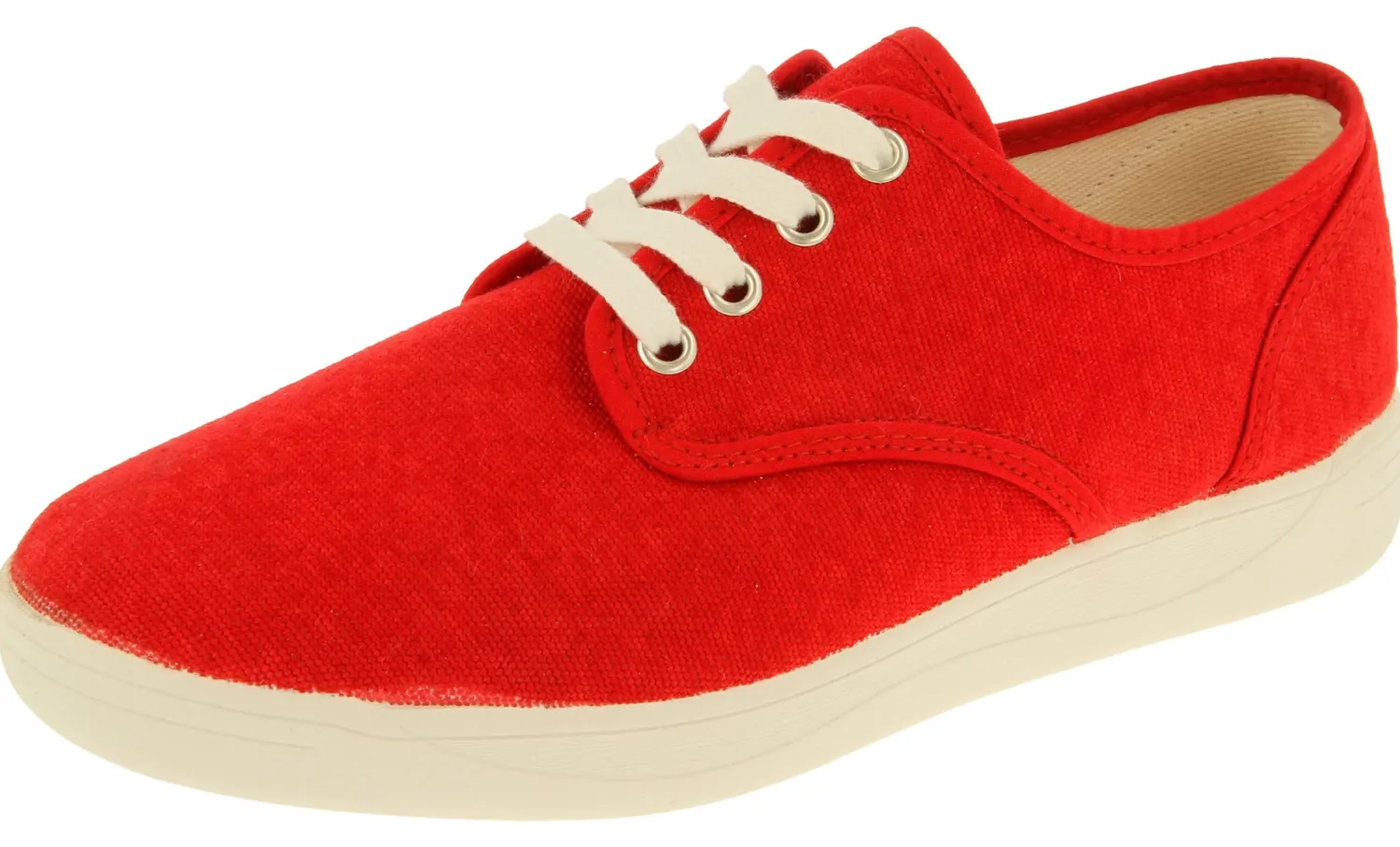 Womens Wide Fit Lace Up Canvas Pumps - Mira<DB Wider Fit Shoes Online