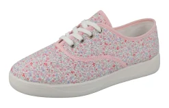 Womens Wide Fit Lace Up Canvas Shoes - Kangaroo<DB Wider Fit Shoes Fashion