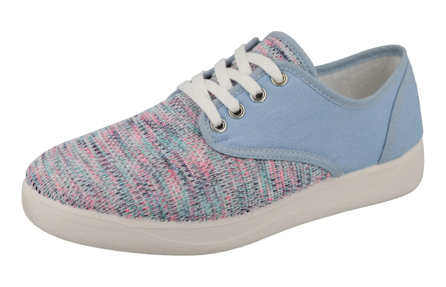 Womens Wide Fit Lace Up Canvas Shoes - Giraffe<DB Wider Fit Shoes Online