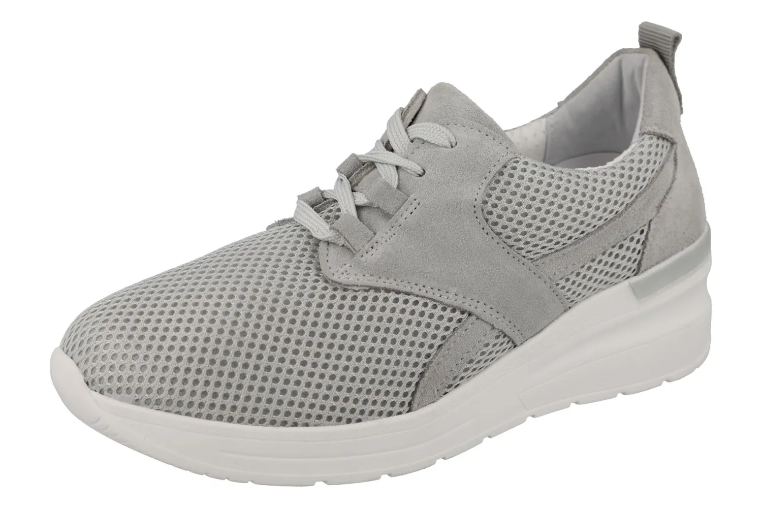 Womens Wide Fit Lace Up Wedge Heel Trainers - Pollyanna<DB Wider Fit Shoes Discount