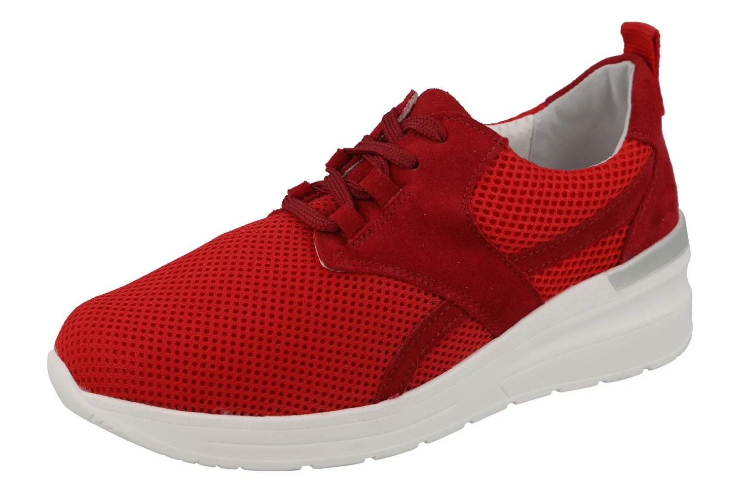 Womens Wide Fit Lace Up Wedge Heel Trainers - Pollyanna<DB Wider Fit Shoes Discount
