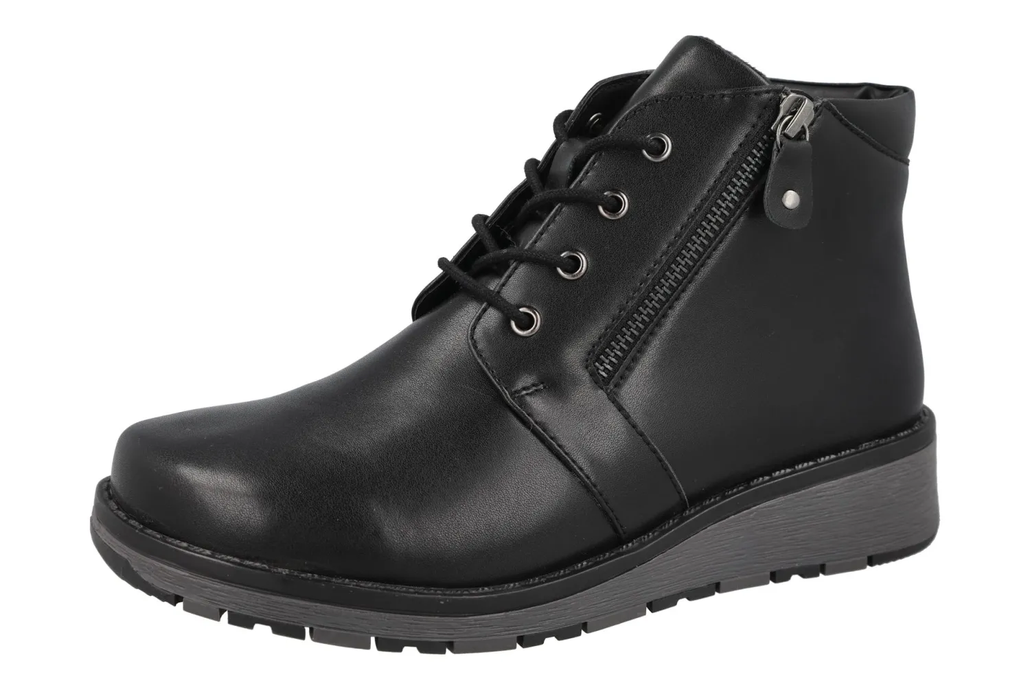Womens Wide Fit Lace Wedge Heel Boots - Selby<DB Wider Fit Shoes Sale