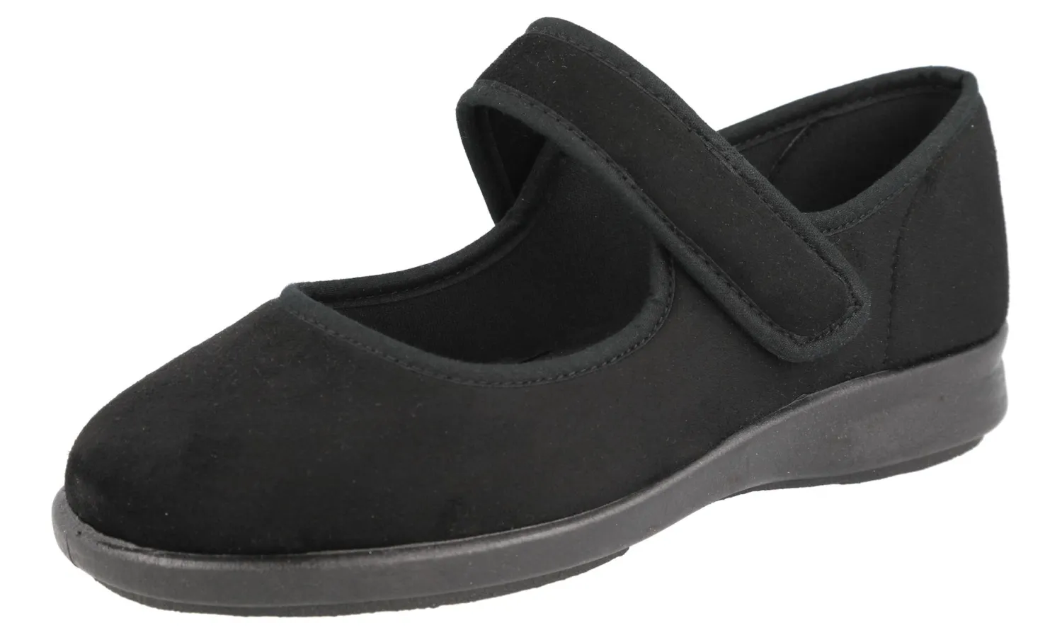 Womens Wide Fit Mary Jane House Shoes - Vole<DB Wider Fit Shoes Fashion
