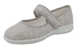 Womens Wide Fit Mary-Jane Easy Access Canvas Shoes - Pelican<DB Wider Fit Shoes Hot