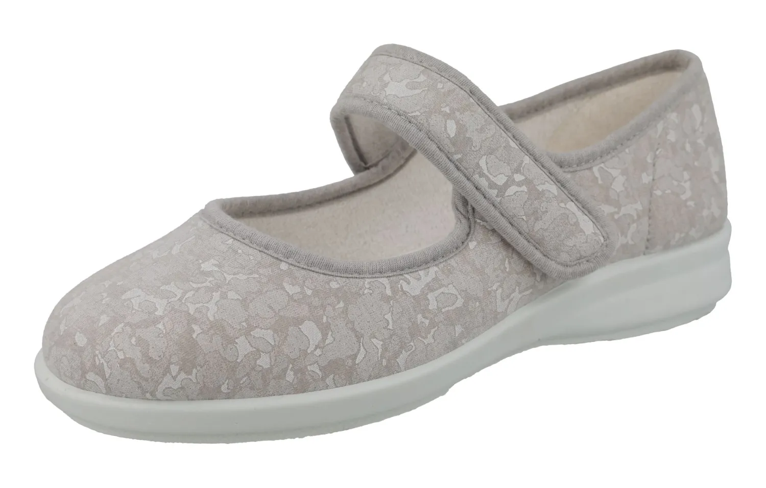 Womens Wide Fit Mary-Jane Easy Access Canvas Shoes - Pelican<DB Wider Fit Shoes Hot