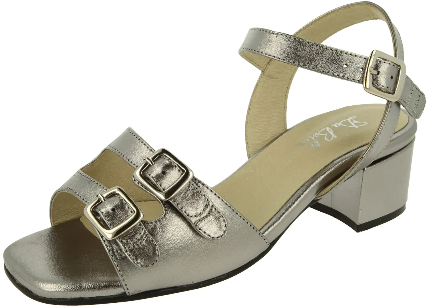 Womens Wide Fit Mid Heel Strap sandals - Curlew<DB Wider Fit Shoes Outlet