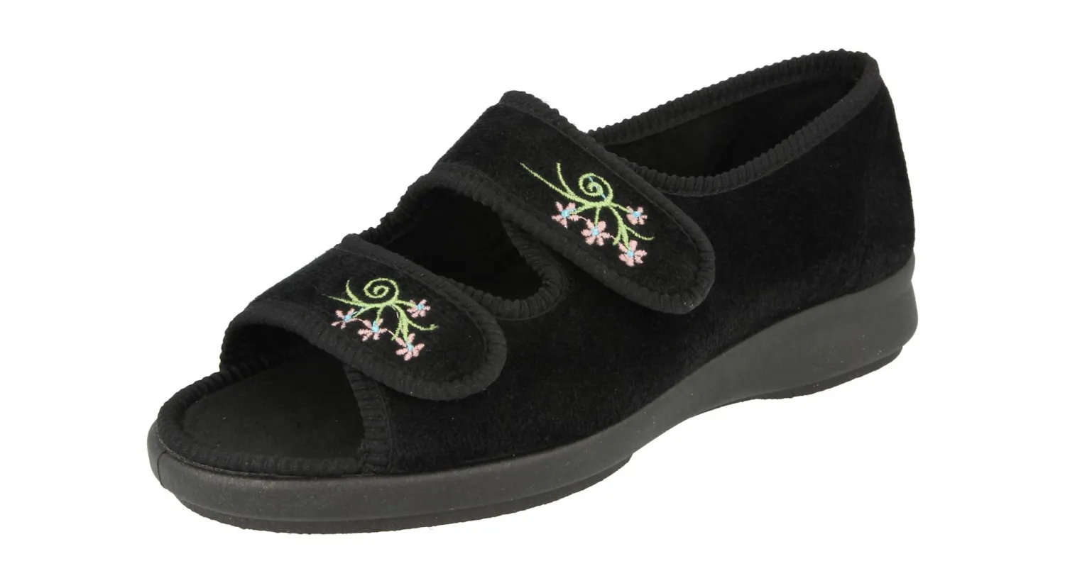 Womens Wide Fit Open Toe Slippers - Ace 2<DB Wider Fit Shoes Outlet
