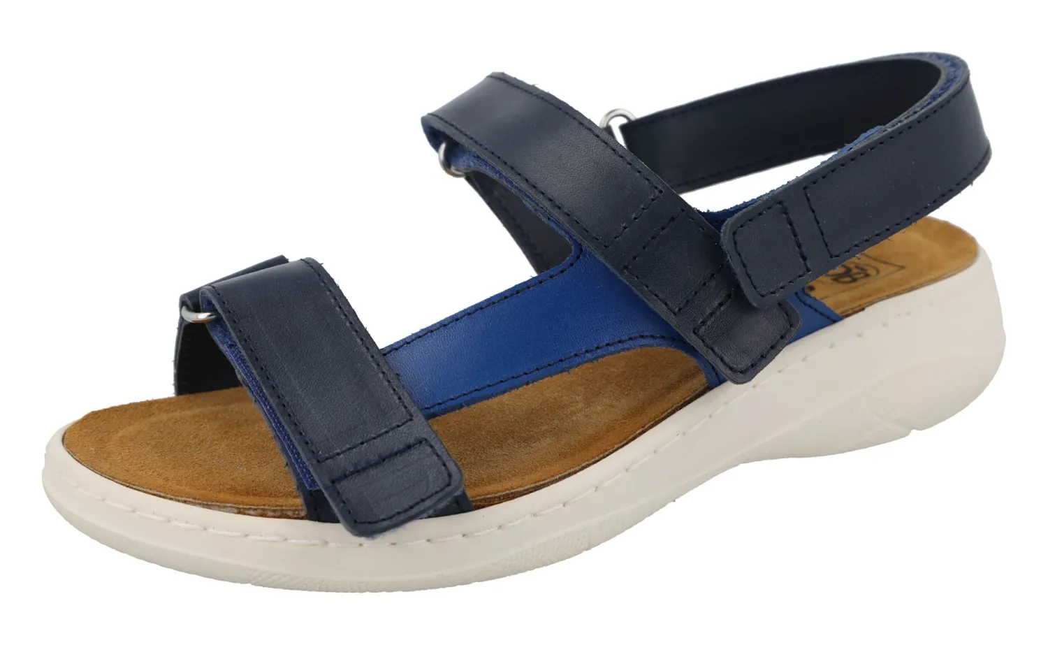Womens Wide Fit Pull Back Strap Flat Sandals - Kittiwake<DB Wider Fit Shoes Discount