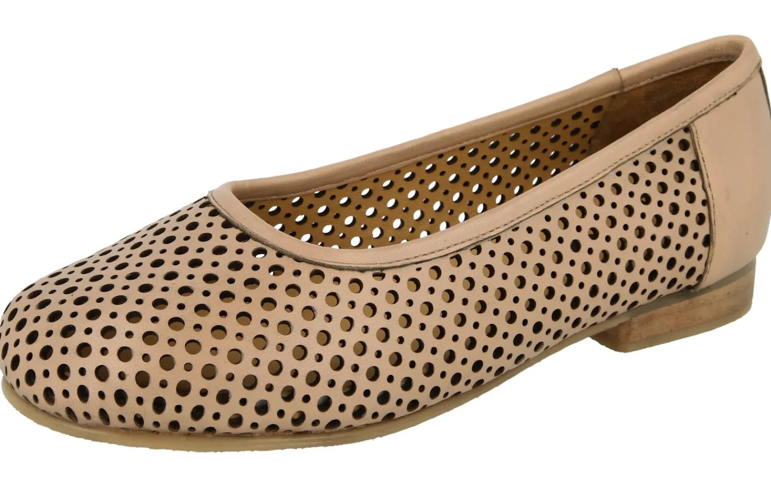 Womens Wide Fit Punched Design Loafers - Emmental<DB Wider Fit Shoes New