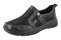 Womens Wide Fit Side Zip Easy Access Casual Shoes - Worth<DB Wider Fit Shoes Clearance
