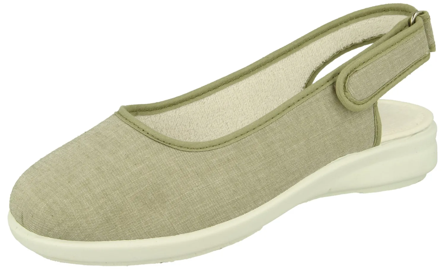Womens Wide Fit Slingback Canvas Shoes - Madonna<DB Wider Fit Shoes Discount