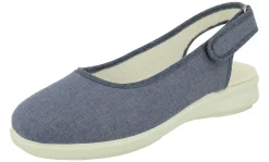 Womens Wide Fit Slingback Canvas Shoes - Madonna<DB Wider Fit Shoes Discount