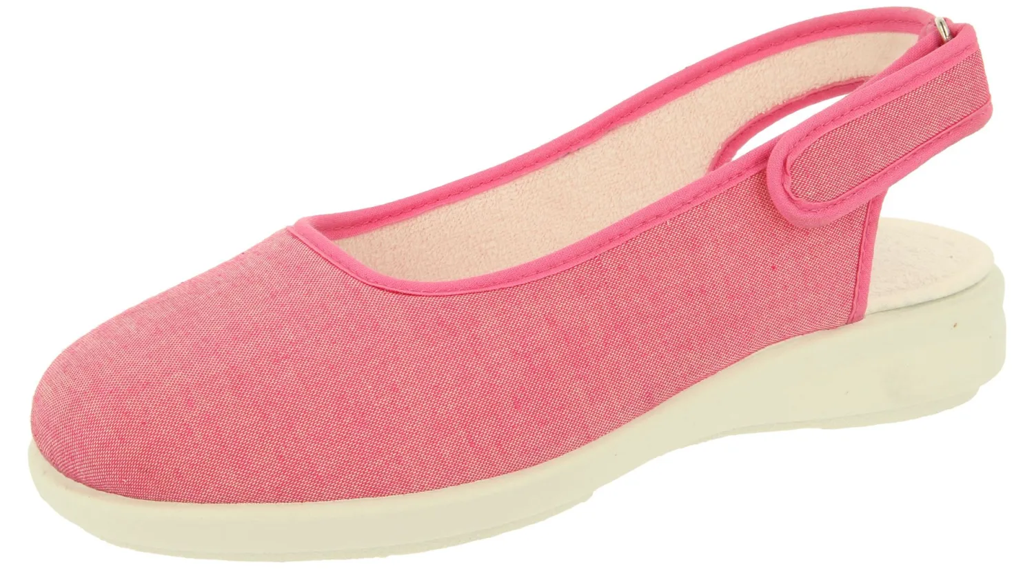 Womens Wide Fit Slingback Canvas Shoes - Madonna<DB Wider Fit Shoes Discount
