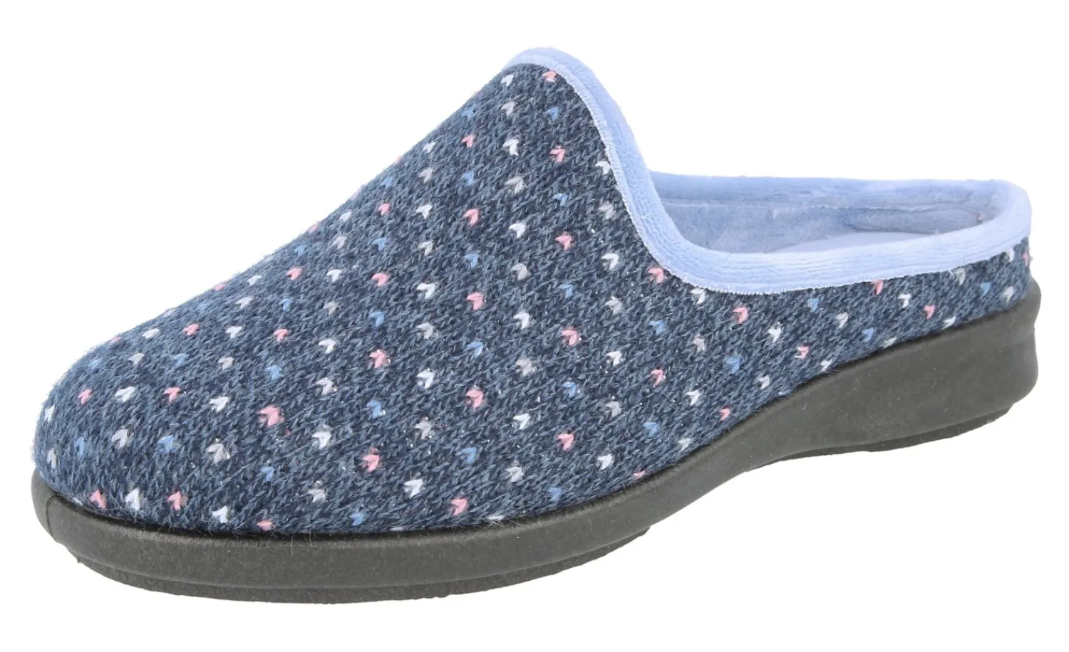 Womens Wide Fit Slip-On Mule Slippers - Welney<DB Wider Fit Shoes Sale