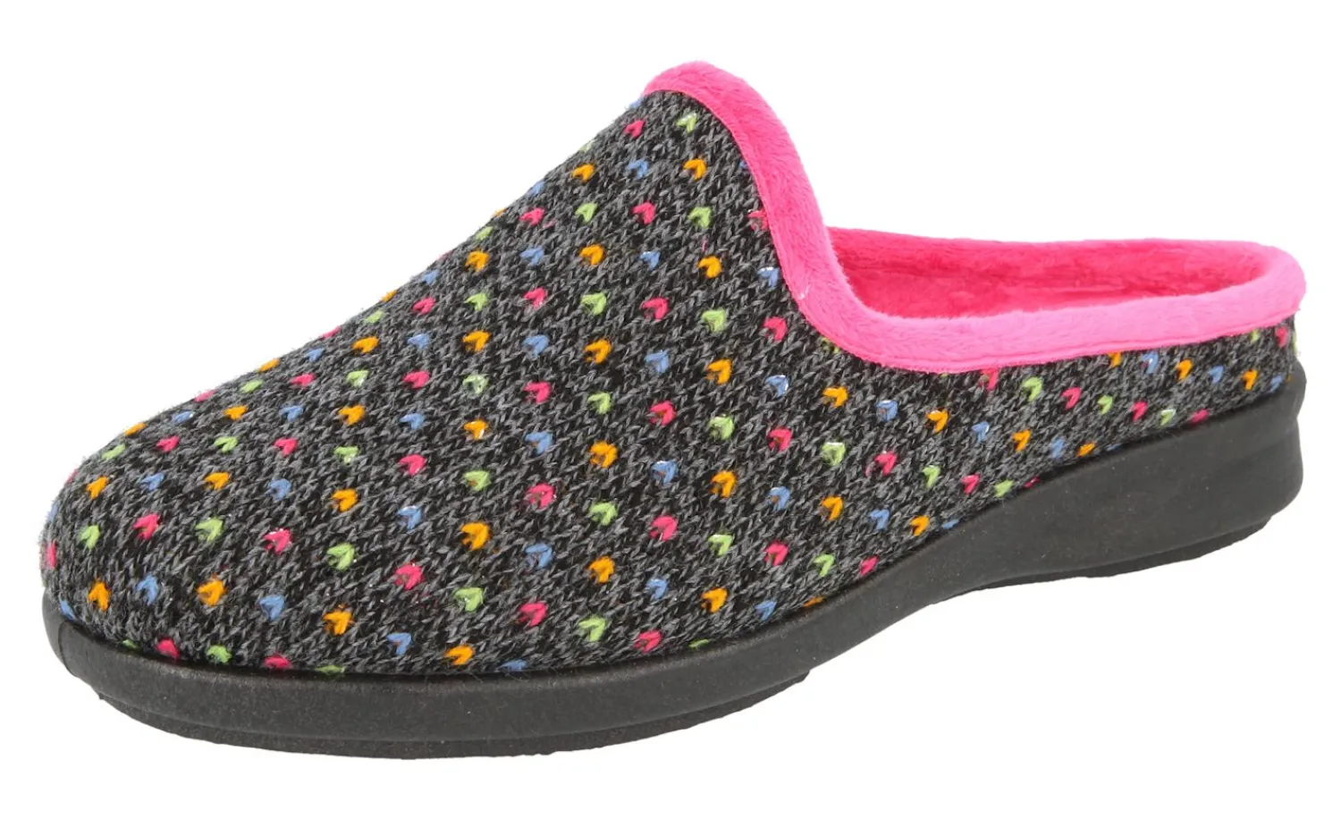 Womens Wide Fit Slip-On Mule Slippers - Welney<DB Wider Fit Shoes Sale