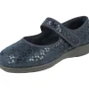 Womens Wide Fit Stretch Fabric Mary Jane House Shoes - Vermont<DB Wider Fit Shoes Discount