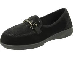 Womens Wide Fit Stretch Fabric Slip On House Shoes - Aster<DB Wider Fit Shoes Clearance