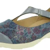 Womens Wide Fit Stretch Fabric Touch Strap Shoes - Gannet<DB Wider Fit Shoes Outlet