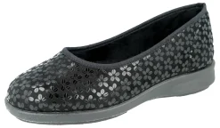 Womens Wide Fit Stretch Fabric Slip-On House Shoes - Virginia<DB Wider Fit Shoes Online