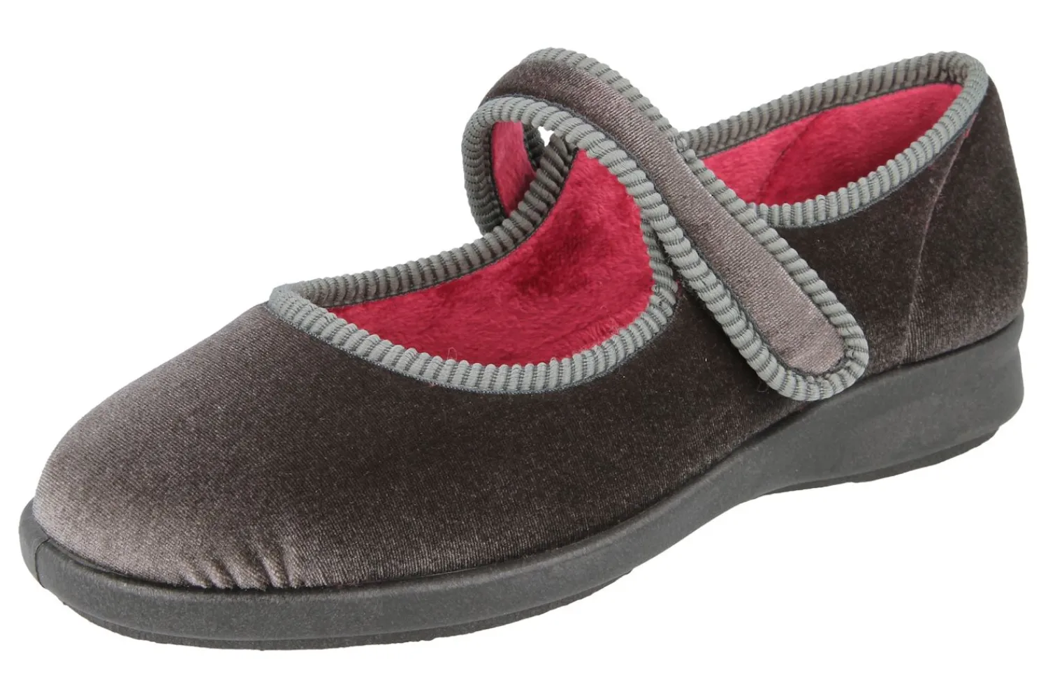 Womens Wide Fit Stretch Fabric Mary Jane Slippers - Whitby<DB Wider Fit Shoes Online