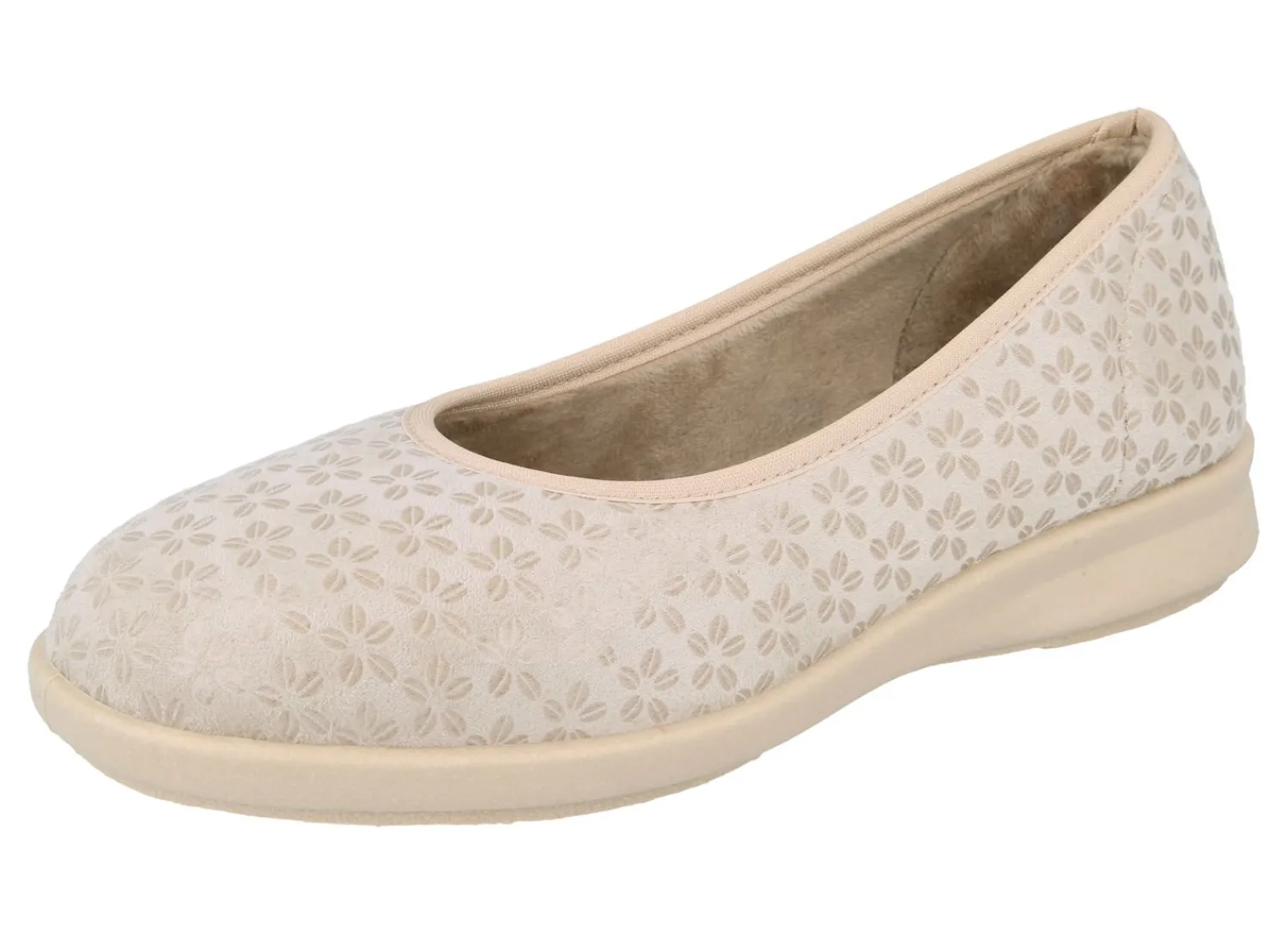 Womens Wide Fit Stretch Fabric Slip-On House Shoes - Virginia<DB Wider Fit Shoes Online