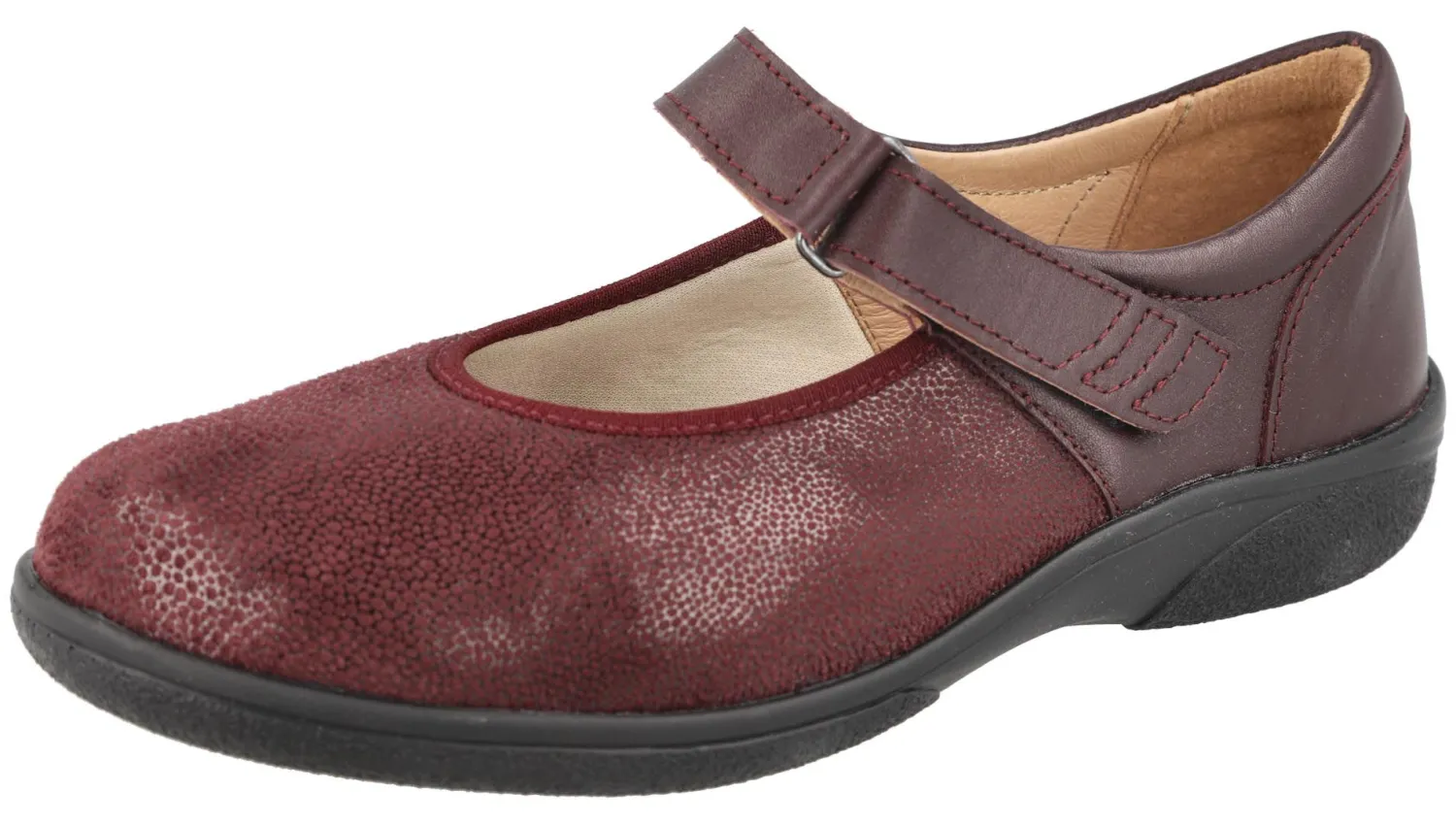 Womens Wide Fit Stretch Flat Shoe - Tansy<DB Wider Fit Shoes New