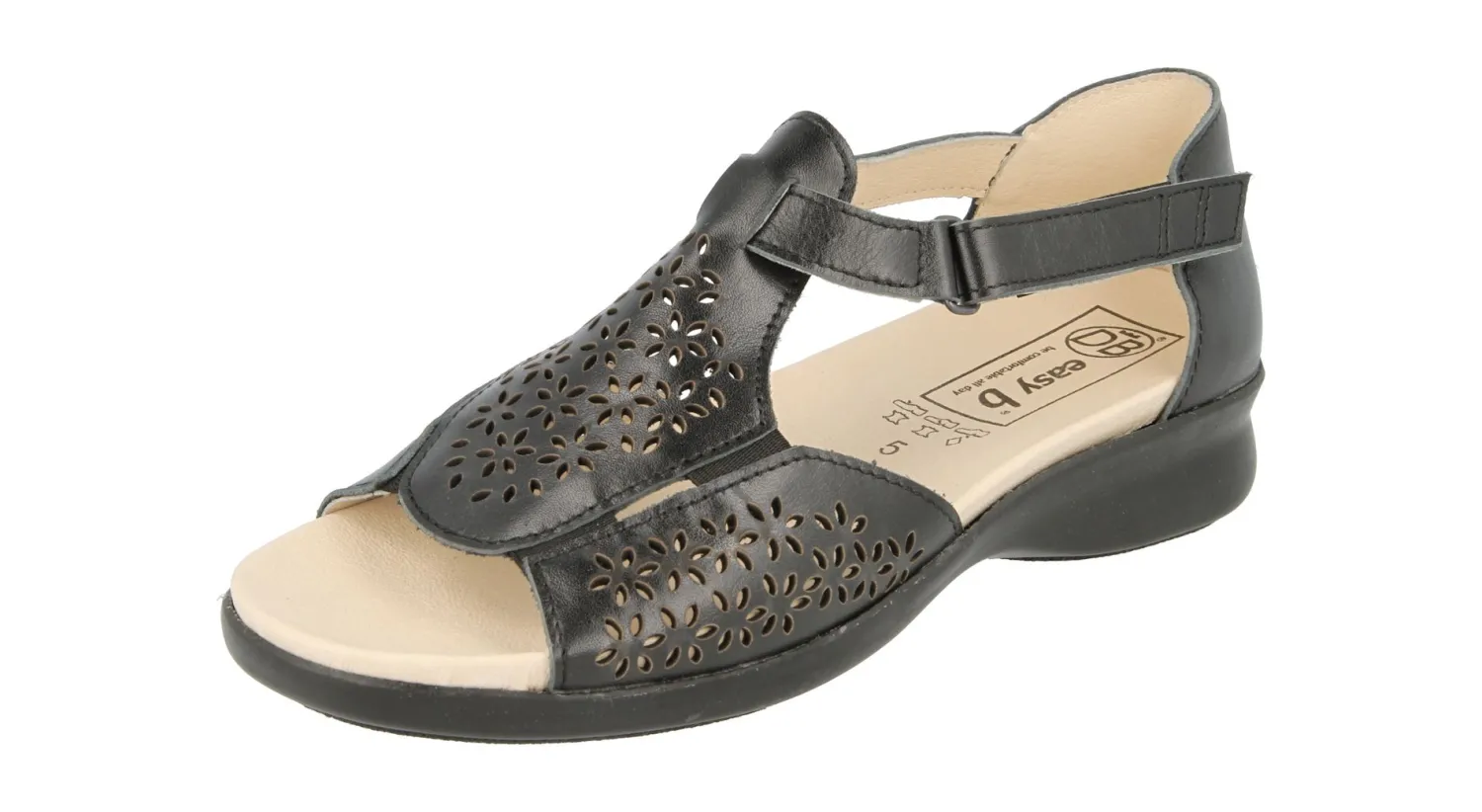 Womens Wide Fit Stretch Panel Full Back Sandals - Halford<DB Wider Fit Shoes Outlet