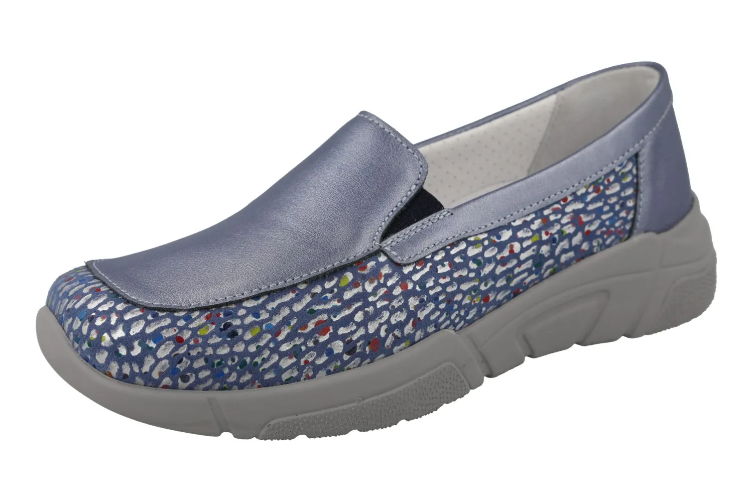 Womens Wide Fit Stretch Panel Casual Loafer Shoes - Beetle<DB Wider Fit Shoes Best